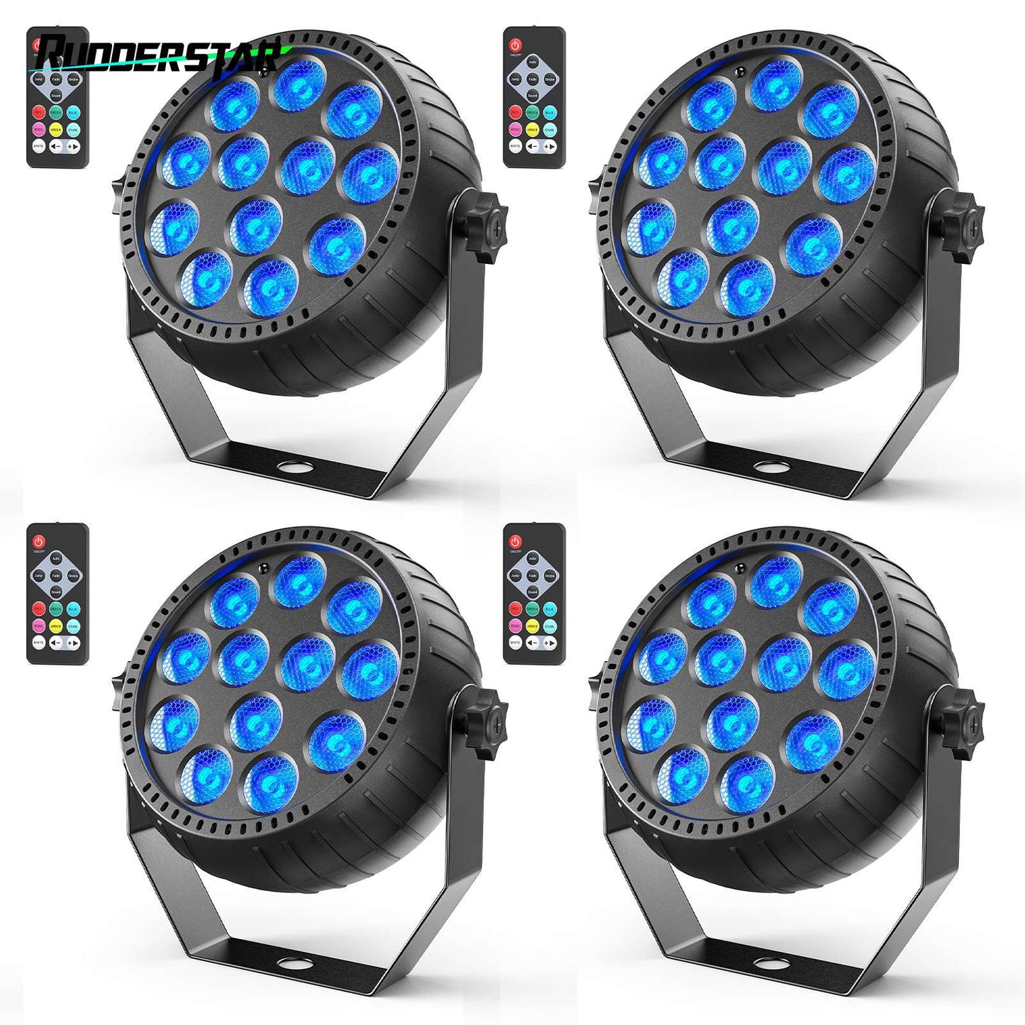 4PCS Par Light LED RGB Lights Stage Effect Lighting Projector DMX512 Sound Control DJ Disco Party Lights for Bar Club Theater