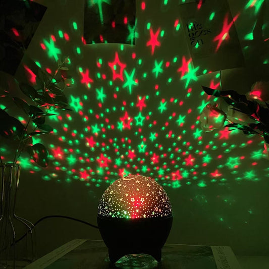 LED Night Lights Starry Sky Moon Projector Light USB Plug 7 Modes Colorful Strobe Light  for Kids Room Party Galaxy Decor Gift
