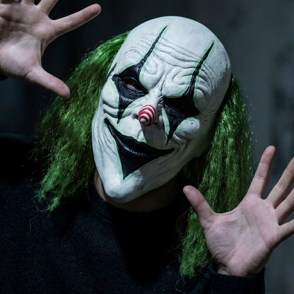 Horror Clown Mask Cosplay Prop Latex Mask, Carnival Novelty Mask, Suitable for Themed Parties, Prank Costumes, Halloween Dance Performances, Etc