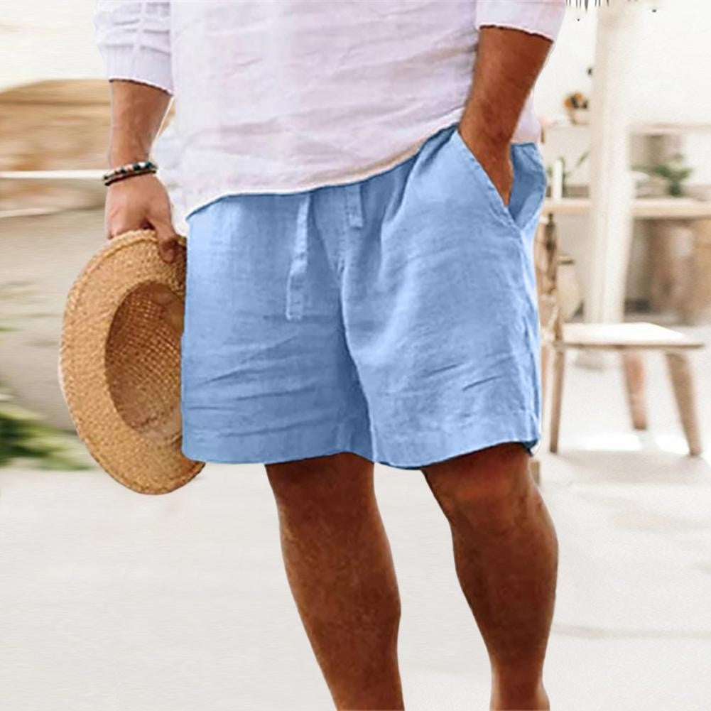 2024 New Men'S Cotton Linen Shorts Pants Male Summer Breathable Solid Color Linen Short Trousers Fitness Streetwear M-4xl