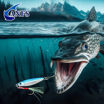 ANFS 5 pçs 10g Conjunto de Iscas Artificiais de Metal Jig - Iscas Artificiais de Baixo, Isca de Jigging para Pesca em Água Doce e Salgada