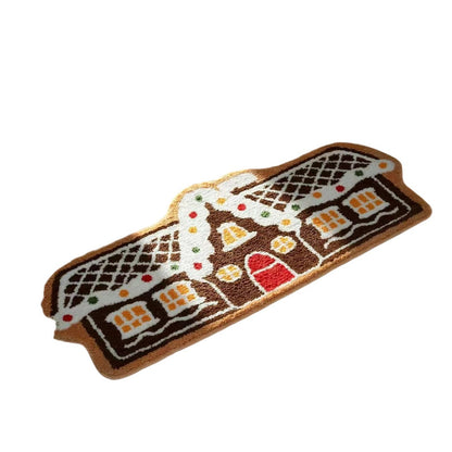 Christmas Home Living Room Bathroom Imitation Cashmere Rug Christmas Rug Absorbent Thick Christmas Bathroom Mat Non-Slip Chris