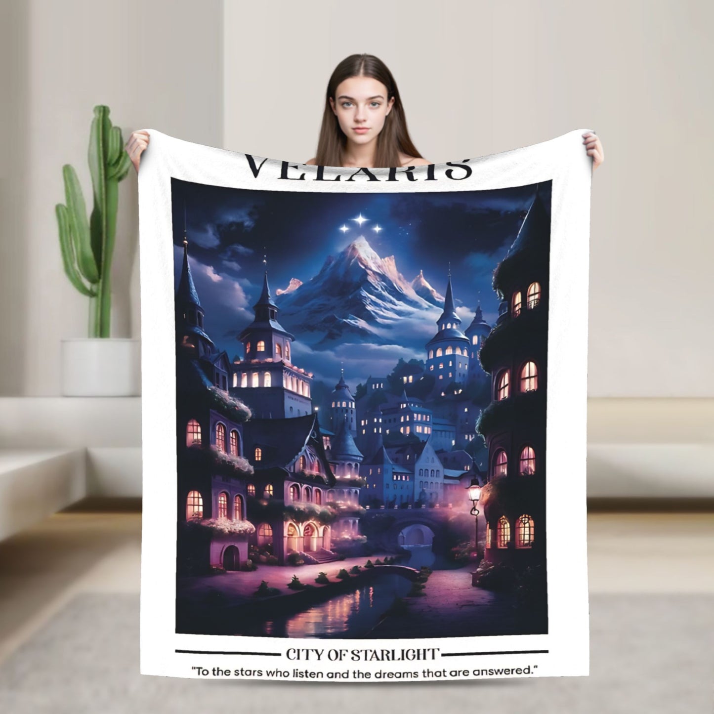Manta Macia de Viagem Velaris Cidade da Luz Cobertor de Cama Flannel Colcha para Sofá Cadeira Cama Capa Engraçada de Sofá-Cama