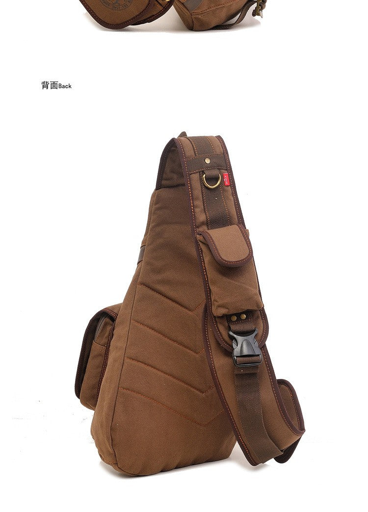 AUGUR Hot Sale Men Chest Back Pack Bag vintage Satchel Single Shoulder Bag Canvas Man Rucksack Knapack Bolsas Male