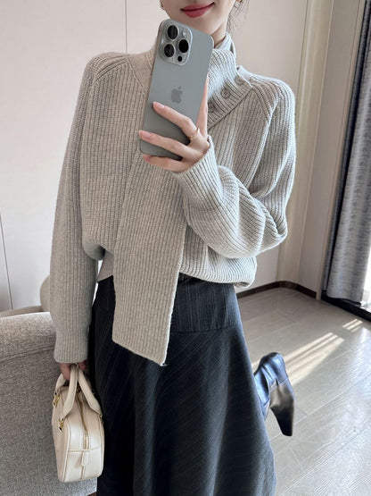 Women Clothing Autumn Winter Fashion Korean Striped A-line Skirt High Waist Female Versatile Appear Thin Irregular Soft Skirt