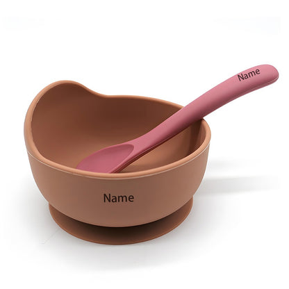 Silicone Tableware Set Waterproof and Easy to Clean Free Name Engraving Creative Gifts Customized for Babies