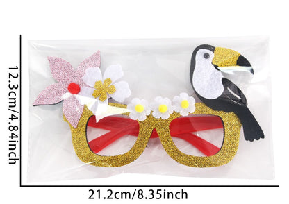 Hawaiian Party Glasses,Summer Flamingo Pineapple Coconut Glasses,Summer Beach Themed Birthday Party Decorations