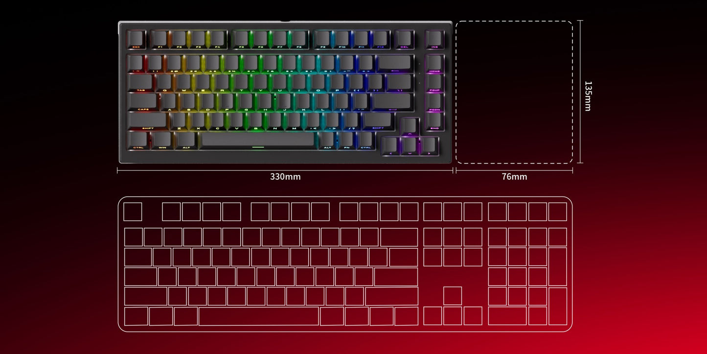 Teclado Gamer AKKO TAC75 HE com Switches Magnéticos 75% Rapid Trigger 0.005mm 8K RGB com Fio Teclado Personalizado para Esports