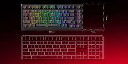 AKKO TAC75 HE Magnetic Switch Keyboard 75% Gaming Keyboards Rapid Trigger 0.005mm 8K RGB Wired Esports Custom Keyboard for Gamer
