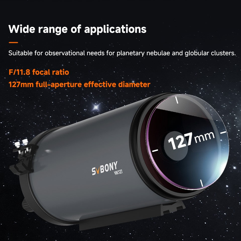Svbony MK127 Maksutov Cassegrain Telescope OTA 127mm f/11.8 Portable Grab-and-Go Design for Lunar Planetary Nebula Observation