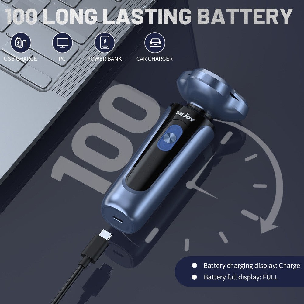 SEJOY 3 In 1 Man Shaver Electric Razor Rechargeable Triple Blade Trimmer Beard Floating Head Waterproof Hair Shaving Machine