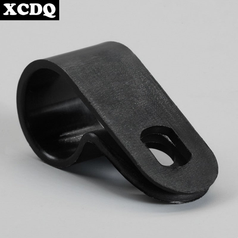 100pcs Black P Style Mounting Cable Clamp Plastic Nylon Isolation Screw Fixed Wire Holder Cable Clips Manager 3.0-18mm Diameter