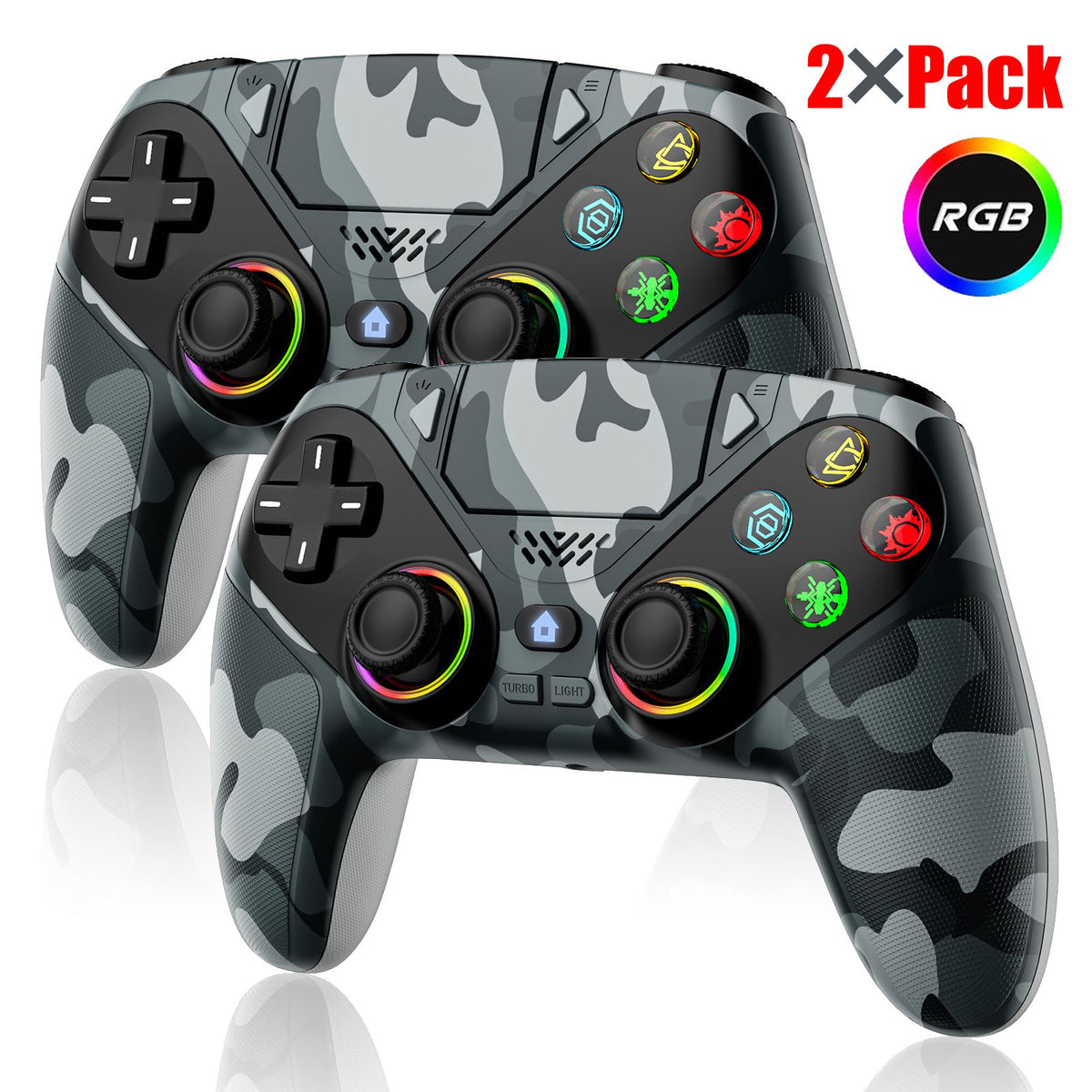 RGB Light Controller For PlayStation 5/PS5 Pro/Slim/PC Wireless Gamepad Marco/Turbo NO Drift Hall Effect Gaming Control Joystick
