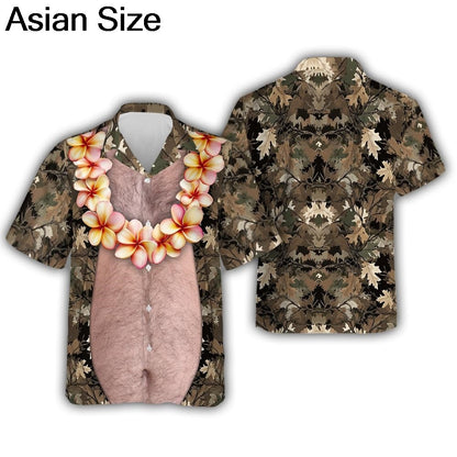 Funny Design Big Belly Hawaiian Shirts Funny Vacation Mens Shirts Casual Button Down Tropical Beach Shirts Y2k Unisex Blouses