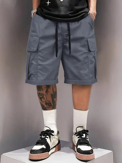Summer Men's Cargo Shorts, Casual, Versatile and Fashionable, Three Colors Available, Multi-Pocket Design, Suitable for Casual Outings