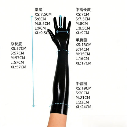 Unisex Natural Latex Black Gloves Rubber Short Gloves Cosplay Costumes Accessory
