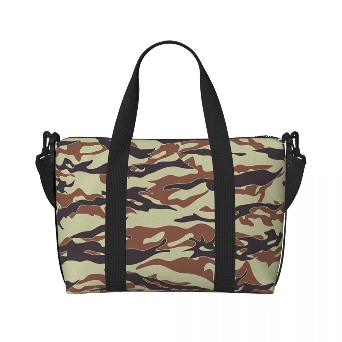Tiger Stripe Camouflage Military Camo Beach Travel Bag Large Capacity Tote Bags for Gym Yoga Women Shopping Duffle Shoulder Bag