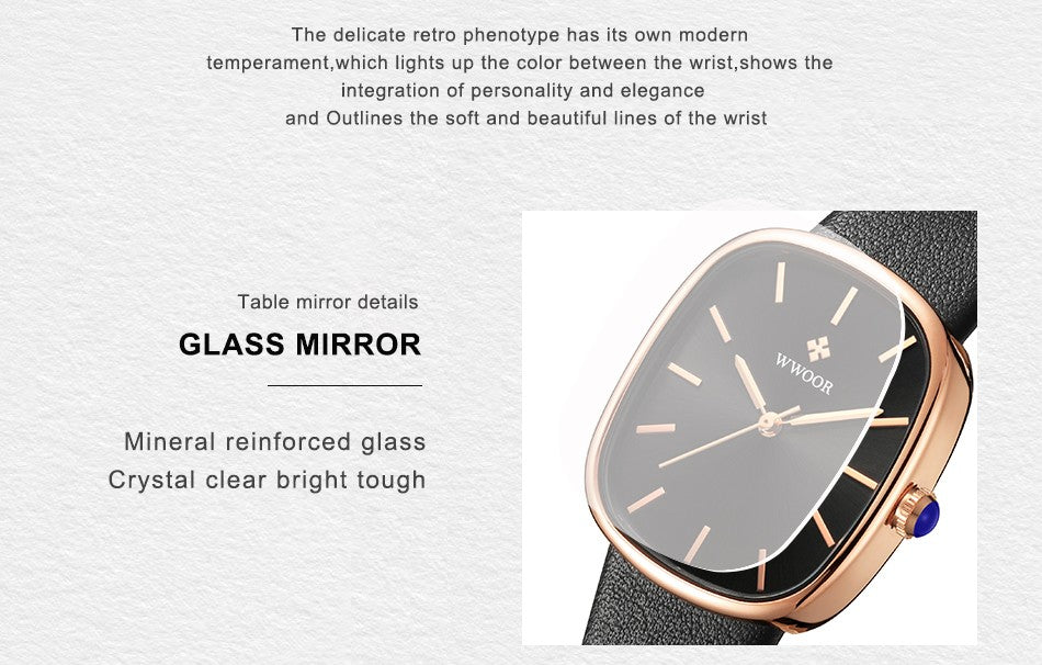 WWOOR New Reloj Fashion Women's Bracelet Watch Luxury Brand Elegant Dress Quartz Clock Waterproof Top Ladies Wristwatch Gift Box