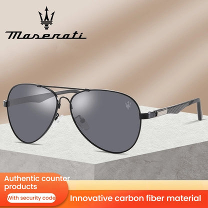 Óculos de Sol MASERATI Quadrados Estilosos Polarizados para Dirigir, Viajar, Masculinos e Femininos, UV400 Visão Nítida