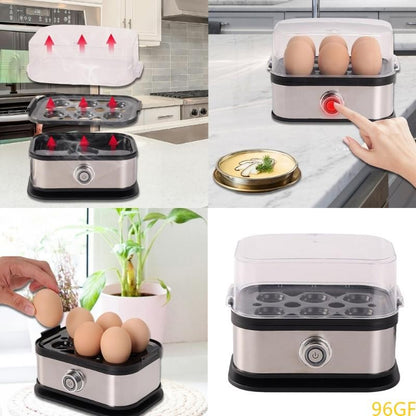 Space Saving Eggs Boiler 200W Automatic Cooker 6 Eggs Capacity Electric Steamer Multi Functional Kitchen Appliance