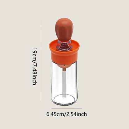 Measurable Seasoning Container Oil Bottle Kitchen Silicone Quantitative Outdoor with Brush Barbecue Spray Bottle Cooking Tools