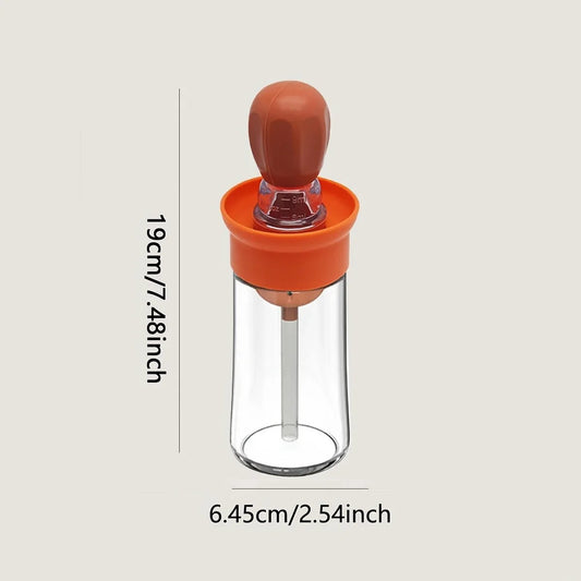 Measurable Seasoning Container Oil Bottle Kitchen Silicone Quantitative Outdoor with Brush Barbecue Spray Bottle Cooking Tools