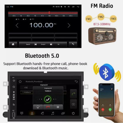 7inch Android 13 AHD Camera Car Stereo Radio +2+32G Microphone GPS Navi For 2013 2014 Ford F-150 Raptor GPS FM Player
