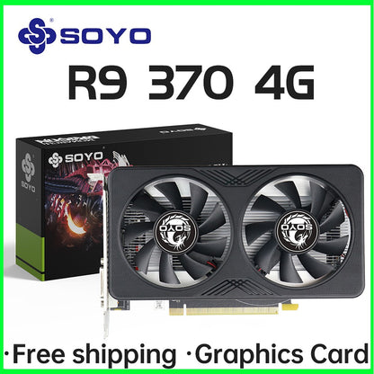 SOYO R9 370 Graphics Cards 4G DDR5 256bit HDMI compatibility+DP+DVI For Desktop Gaming Computer Components GPU Video Card