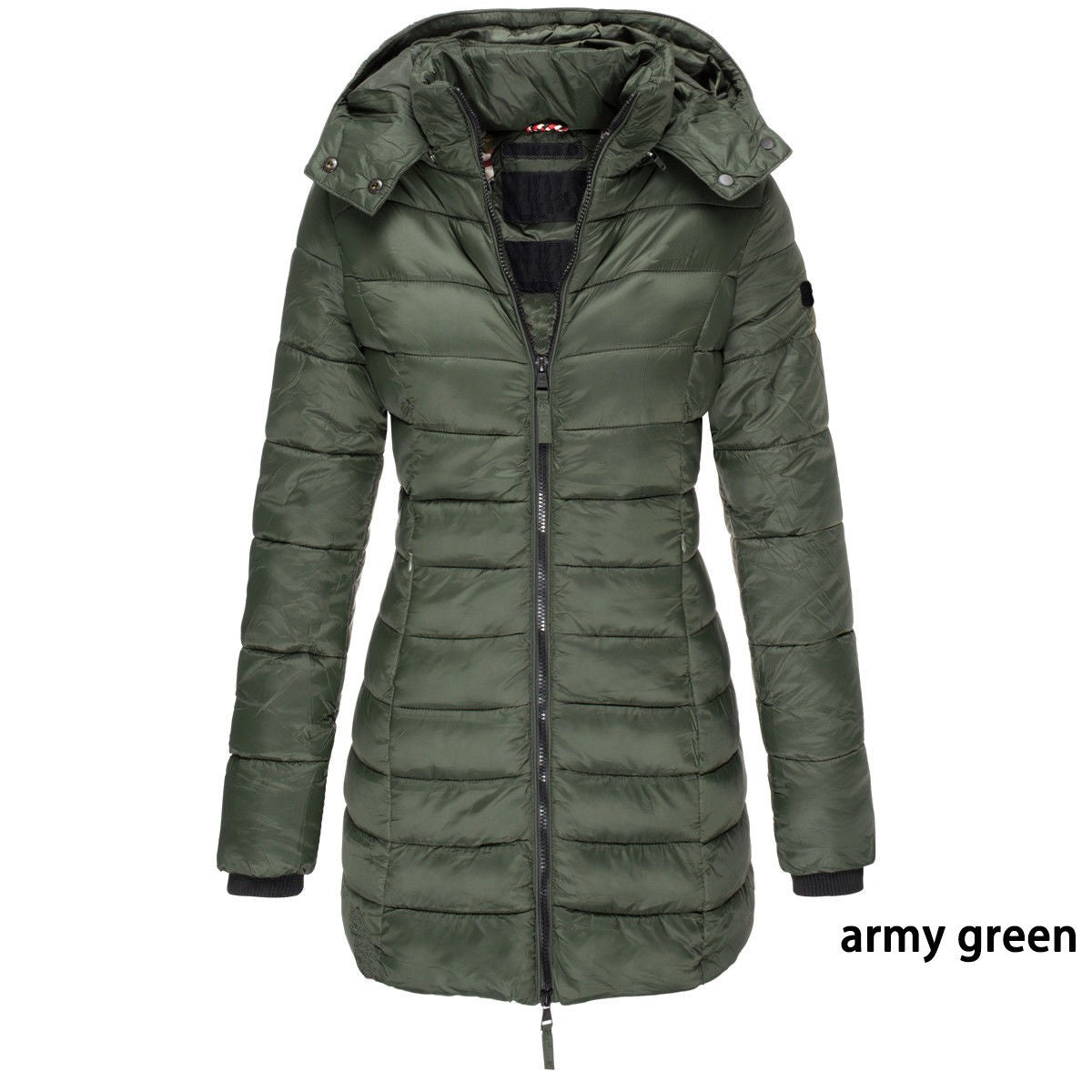 Winter Jackets for Women Zipper Hooded Cotton Padded Jackets Long Sleeve Warm Coat Slim Parka Female Portable Outwear