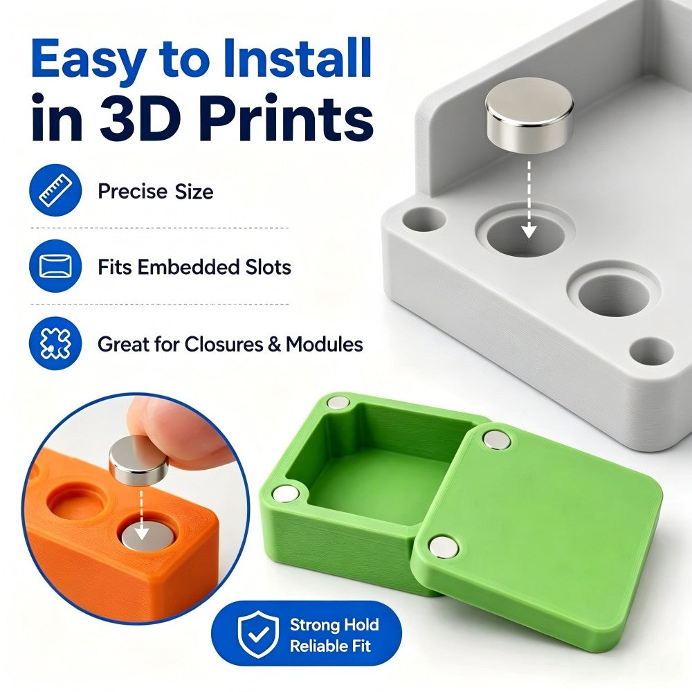 50 Pieces Magnets For 3D Printing,4x2 5x2 6x2 8x2 10x2mm Mini Magnets For 3D Printing,Refrigerator,Office, DIY, Crafts