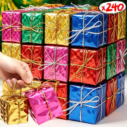 12/240x Christmas Foam Gifts Boxes Xmas Tree Hanging Pendants Colorful Candy Boxes Home Festival Party DIY Decoration Supplies