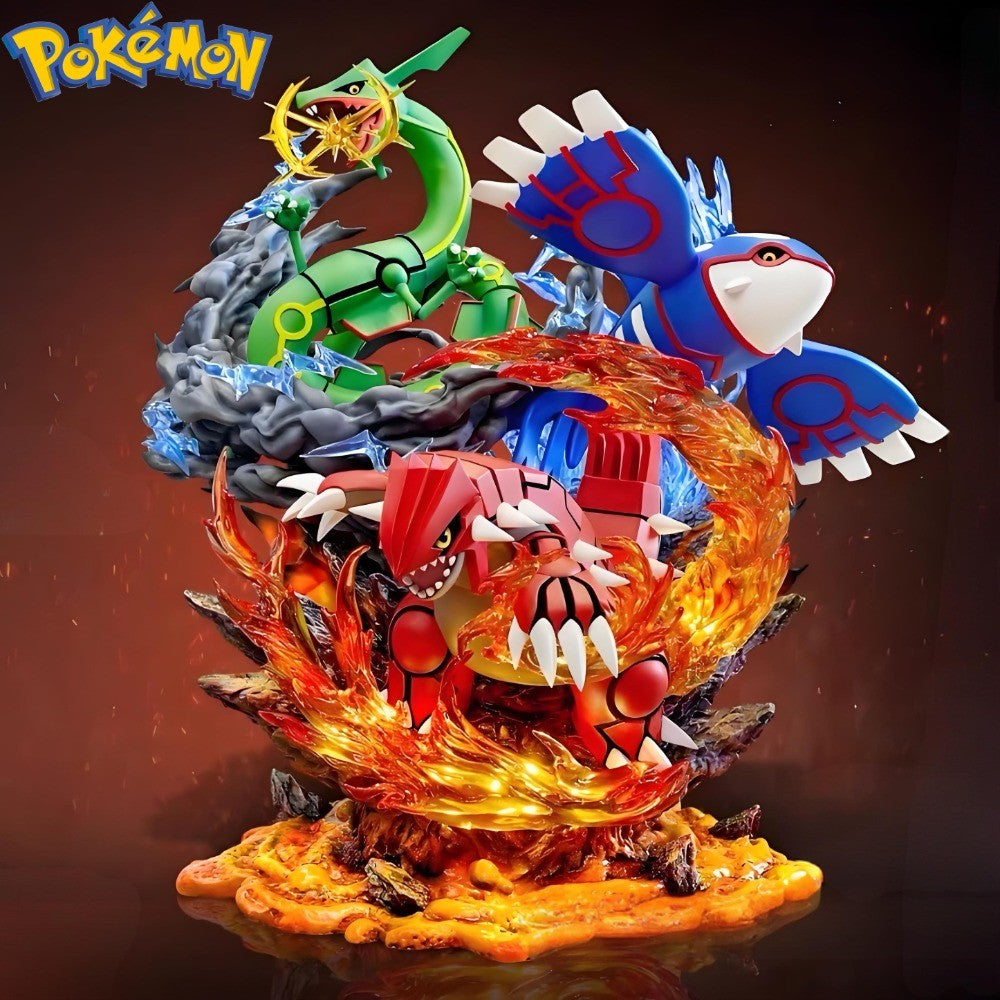 35cm/13.78in Pokemon Anime Figure Groudon Kyogre Rayquaza Action Figures Pvc Collection Model Toys for Childre Gifts