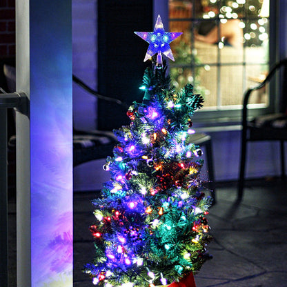 15cm Christmas Tree Top Star Light LED Glowing Star Lamp Xmas Tree Decoration Home Xmas Party Supplies Navidad Noel