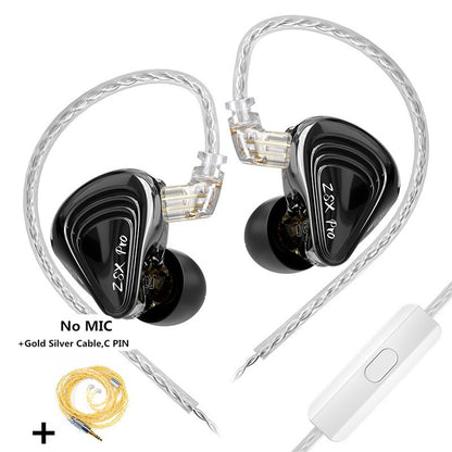 KZ ZSX Pro 5BA+1DD 12mm Drive Hybrid Drive Unit Earphones HIFI Music Earbuds Sport Game Headsets 2PIN Replaceable Cable ZSXPRO