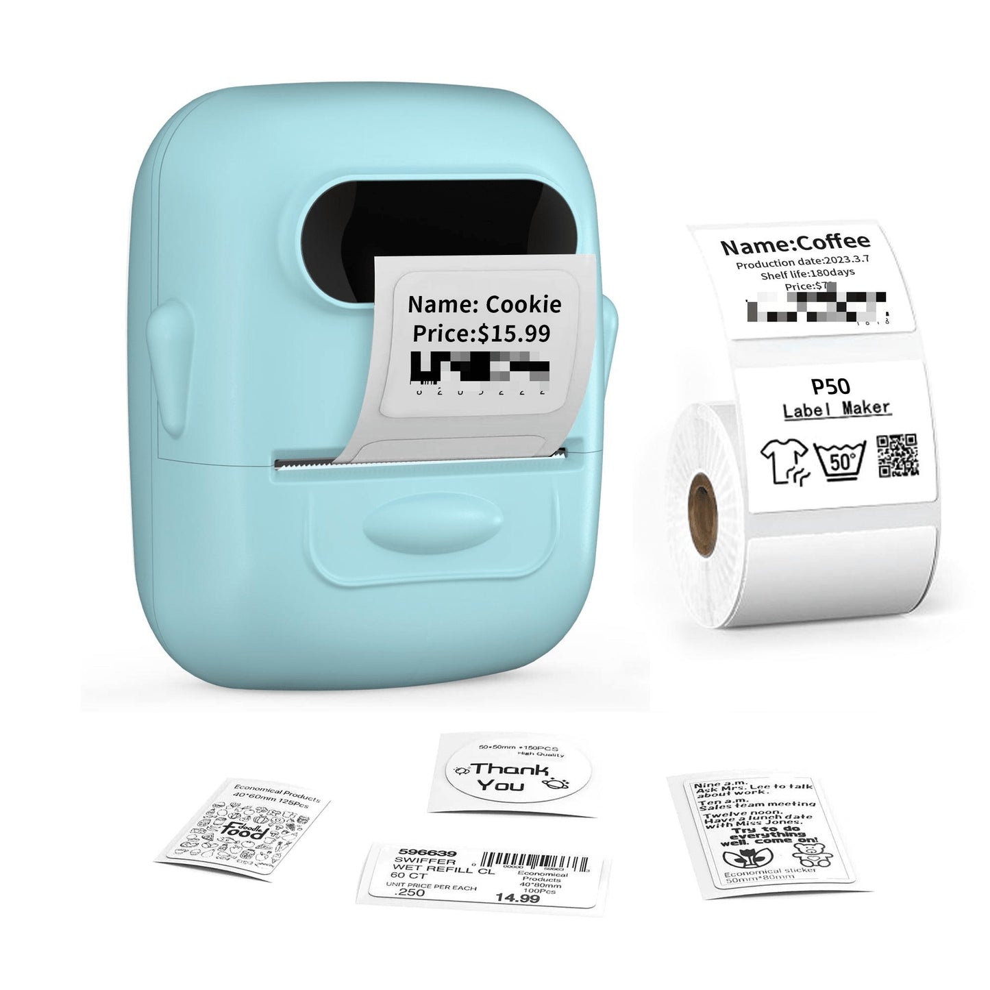 Makrlife P50 Thermal Label Printer Business Label Maker Custom Sticker Printing Machine For Home Use, DIY Stickers, Commercial