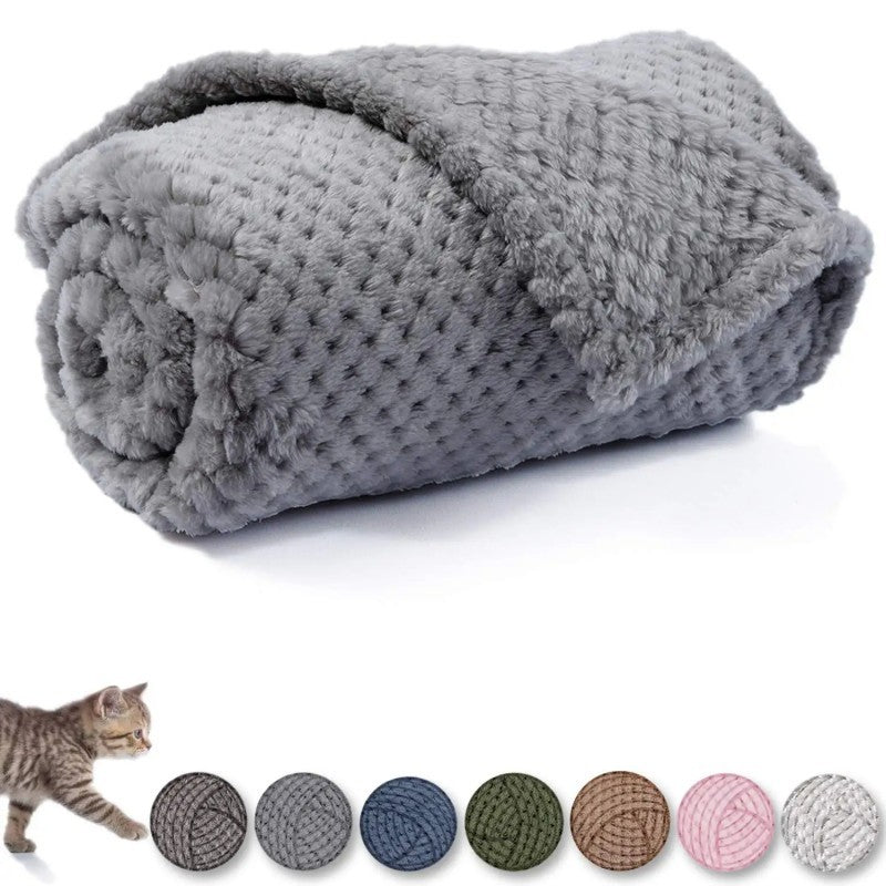 Cobertor macio para animais de estimação, manta de dormir de pelúcia para cães, cor sólida, lavável, almofada de sofá portátil, manta quente para gatos, tapete doméstico para o inverno