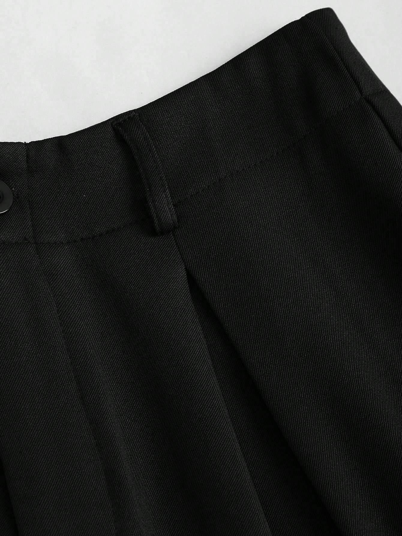 Women's Elegant Jacquard Pleating Wide-Leg Pants Office/Commuting Solid Color Loose Casual Suit Pants, Autumn/Winter