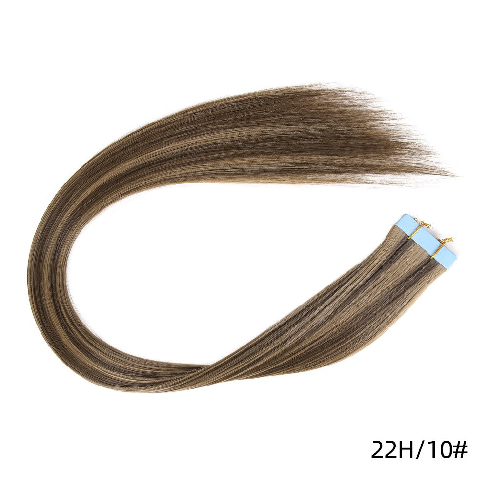 Tape In Hair Extensions Synthetic Hair 10Pcs 20Inch Long Straight Skin Weft Straight Seamless Hair Invisible Tape In Hairpiece