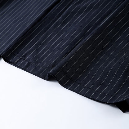 Casual Striped Loose Pants Women High Waist Pleated Straight Long Wide Leg Trousers Female 2025 Fashion Autumn Lady Bottoms