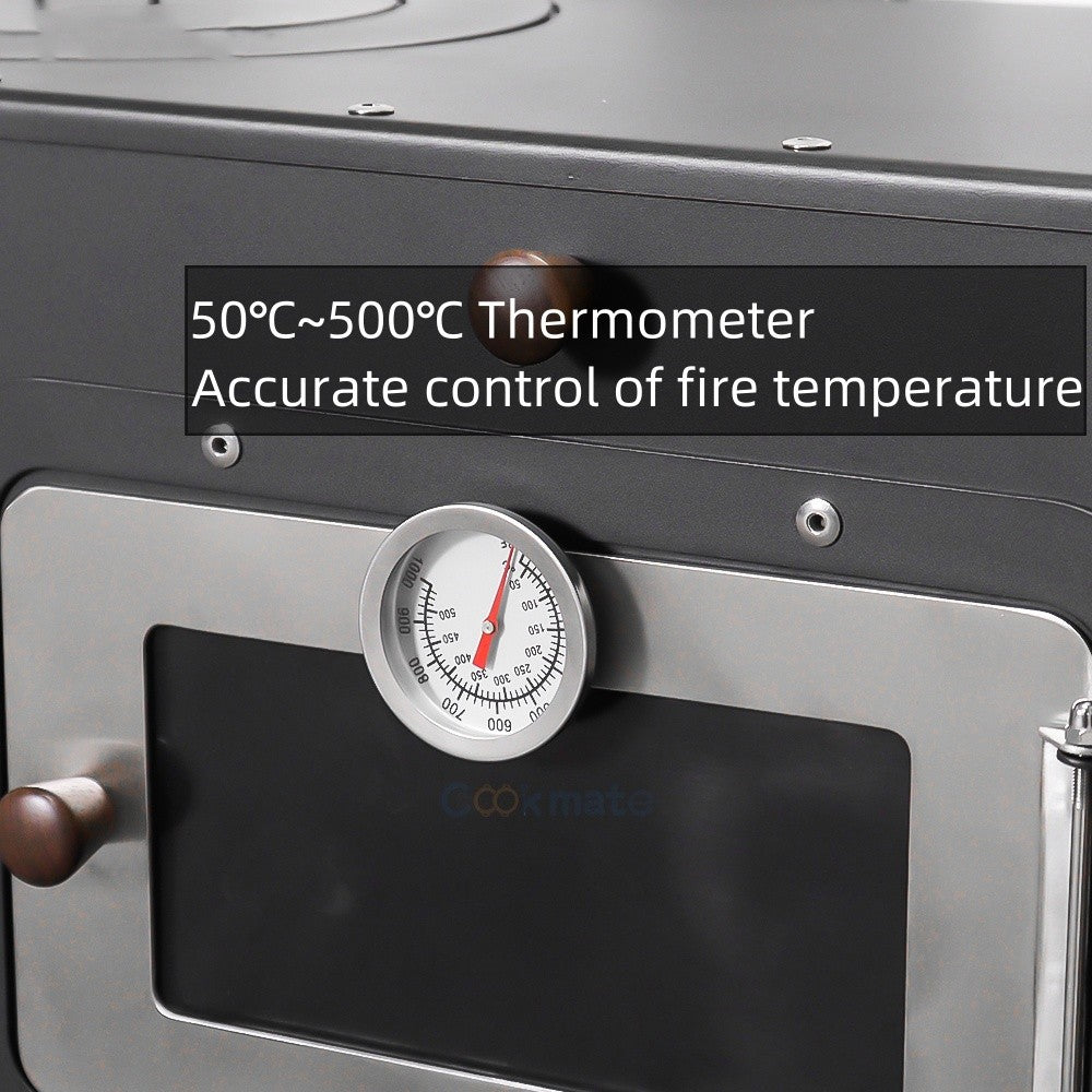 Fogão Multifuncional a Lenha para Acampamento Queimador Externo Portátil com Forno Barraca Fogão Caminhada Piquenique Churrasco Assar Aquecimento Pizza
