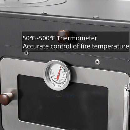 Fogão Multifuncional a Lenha para Acampamento Queimador Externo Portátil com Forno Barraca Fogão Caminhada Piquenique Churrasco Assar Aquecimento Pizza