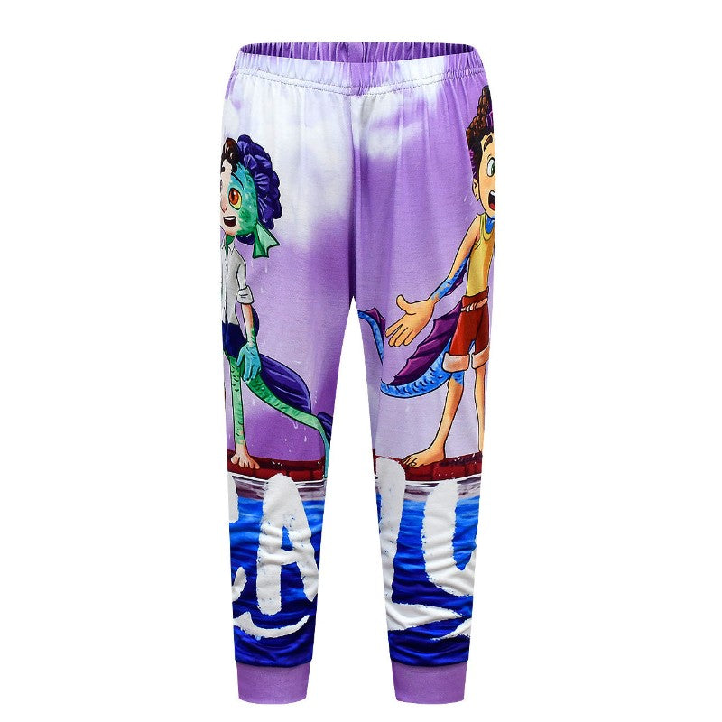 Pijama Infantil Disney Pixar Luca Desenho Animado Cosplay Roupa de Dormir Kawaii Pijama Luca Anime Manga Longa Roupa de Casa Pijama Infantil Presente