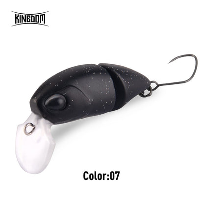 Isca Artificial Kingdom Micro Expert para Pesca 2.3g 37mm Minnow Articulado Flutuante Isca Rígida Swimbait Crankbait de Superfície Isca para Truta