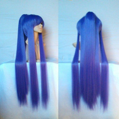 HAIRJOY Perucas sintéticas de cosplay de cabelo longo rabo de cavalo preto roxo vermelho cinza de fibra de alta temperatura