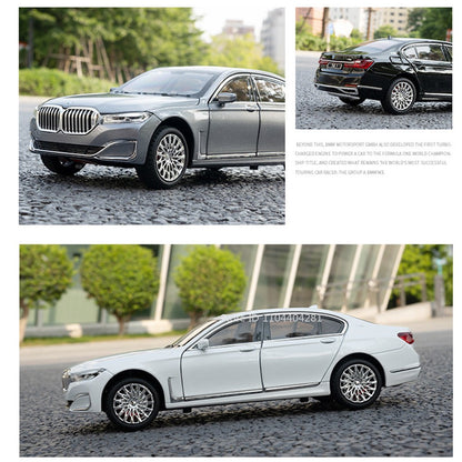 1:24 O 7 760Li Modelo I5 M60 Carro de Liga Fundida Brinquedos 6 Portas Abertas Luz Sonora Puxar para Trás Veículos Miniatura Presentes de Aniversário para Menino