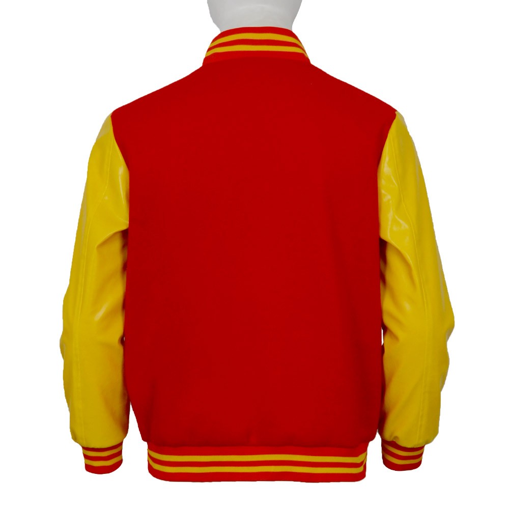 Michael Jackson Thriller Scary Costume Red Leather Jacket for Women Man Adults Dress Halloween Baseball Jacket Retro Bomber Coat