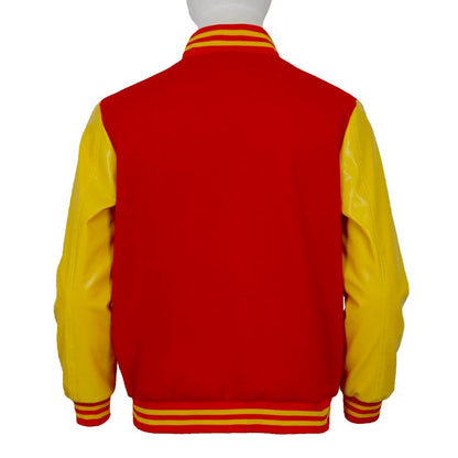 Michael Jackson Thriller Scary Costume Red Leather Jacket for Women Man Adults Dress Halloween Baseball Jacket Retro Bomber Coat