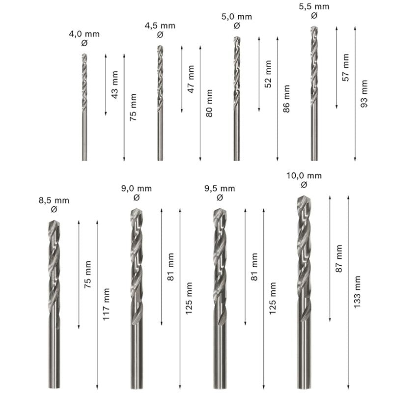 BOSCH Acessórios de Ferramentas Jogo de Brocas Suporte de Bits Broca Helicoidal Acessórios de Ferramentas Multifuncionais 2608522320 2608900585 2608522317
