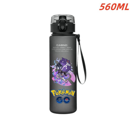 Copo de água Pokémon de 560ML, anime portátil, infantil, fofo Pikachu Gengar, garrafa de água de plástico para esportes ao ar livre, grande capacidade, presentes