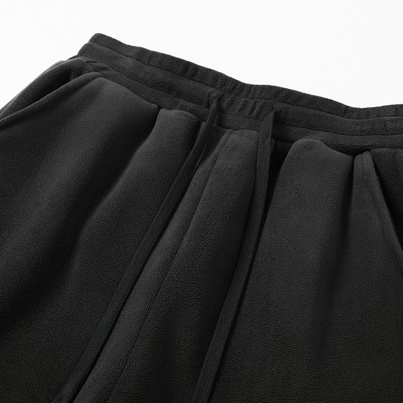 YJKVUR Unisex 2025 Winter New Oversize Pants Men Women Warm Fleece Liner Drawstring Trousers Casual Comfortable Gym Sweatpants